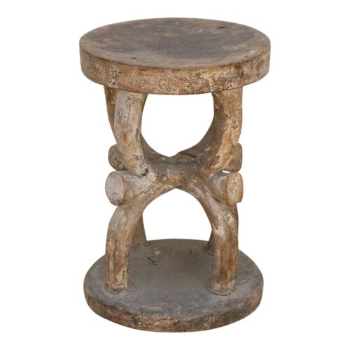 Antique Oxidized Wood Spider Stool~P77705232