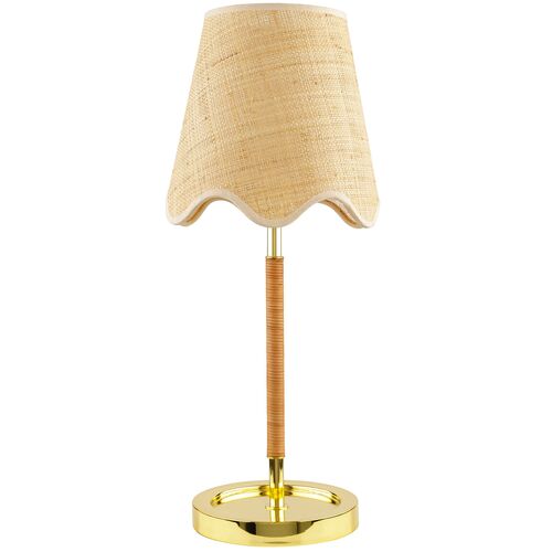 Kai Accent Table Lamp, Brass/Jute