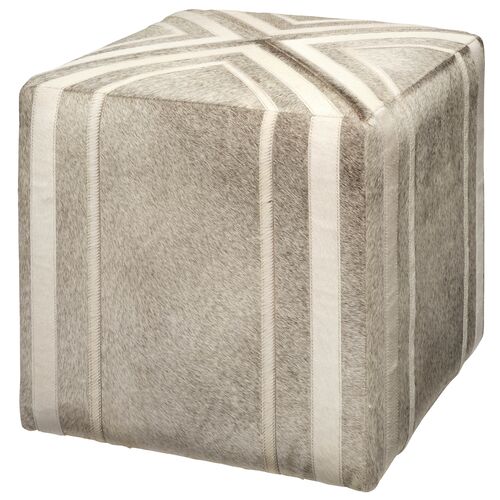 Nantucket Ottoman, Gray Hide Nantucket Ottoman, Gray Hide