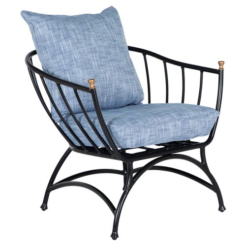Frances Accent Chair, Linen Indigo~P77642080
