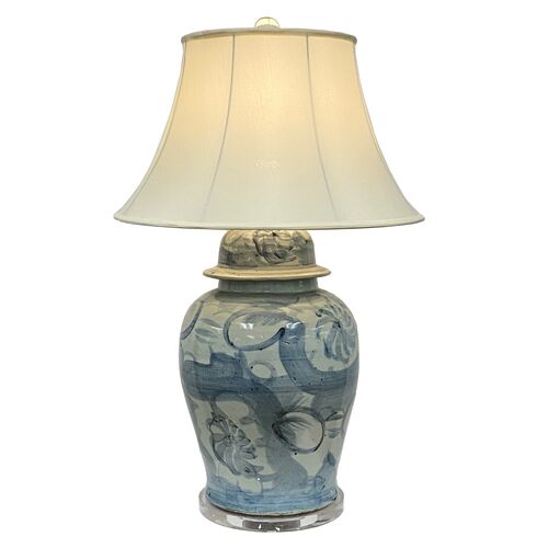 Brienne Ceramic Table Lamp, Blue/White