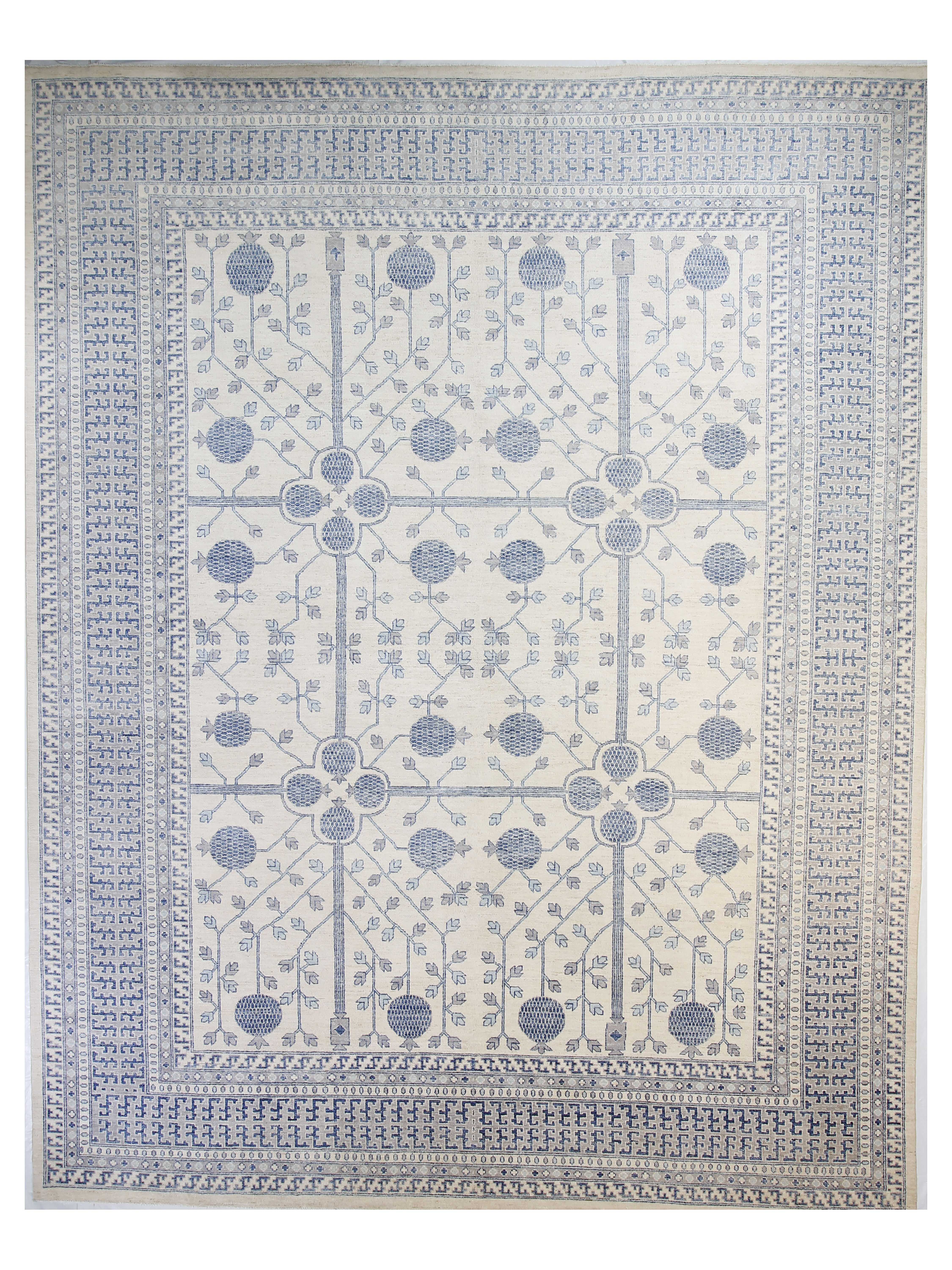 12" x 15" Khotan Rug, Ivory/Blue~P77690332