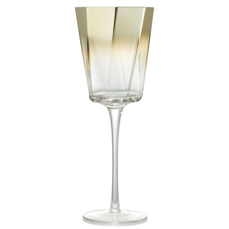 S/4 Helix Goblets, Clear/Gold