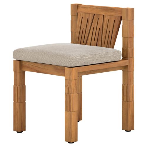 Akira Outdoor Dining Chair, Natural Teak/Faye Sand~P77628227