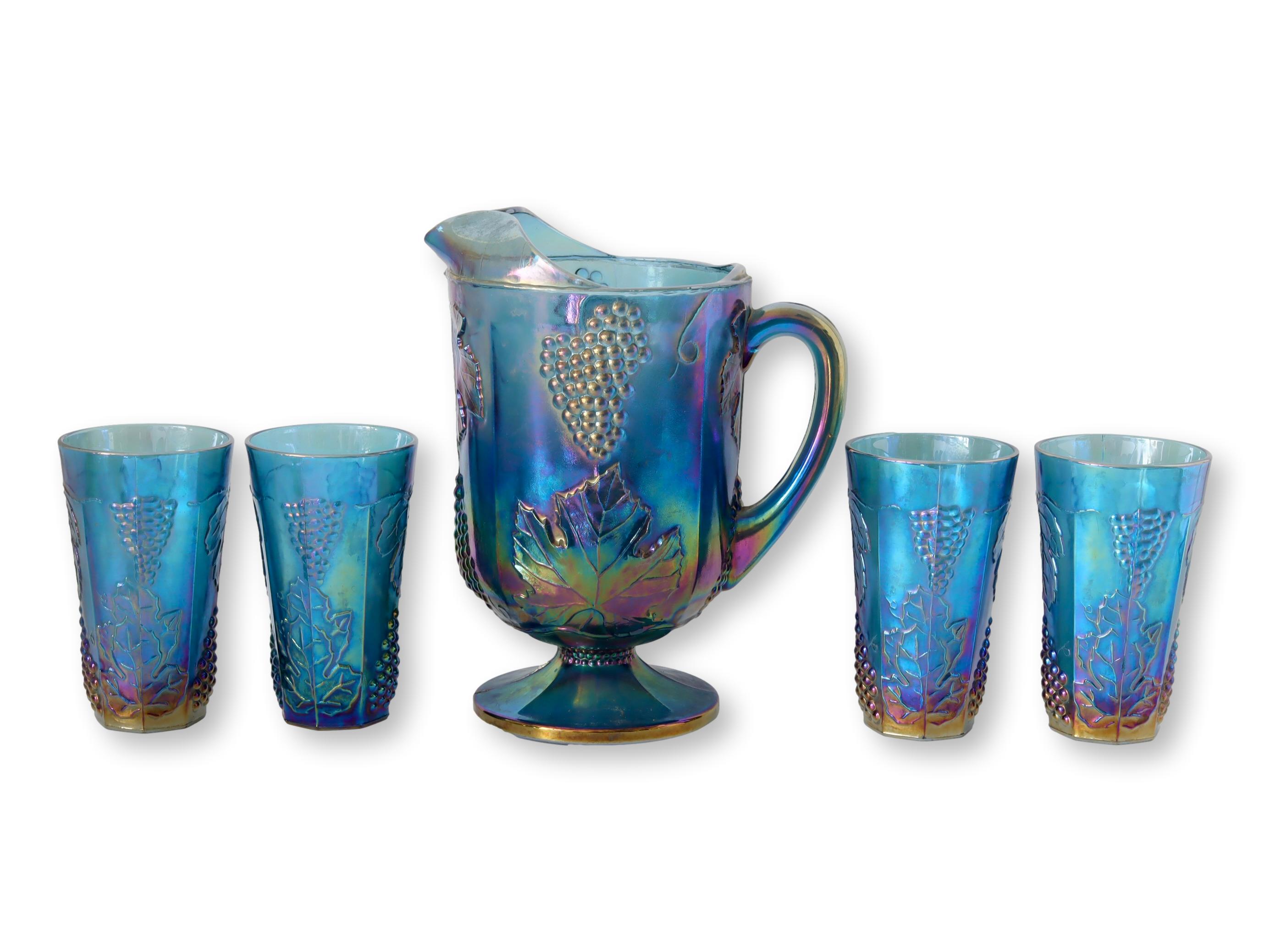 1970s Carnival Glass Beverage Set, 6Pcs~P77670893