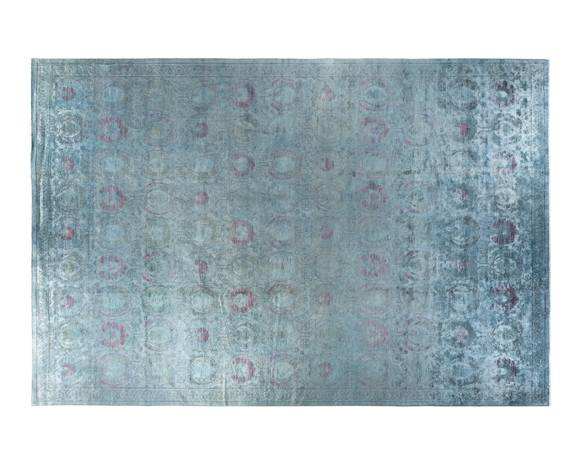 One-of-a-Kind Hand-Knotted Gray Rug, 11'10" x 17'6"