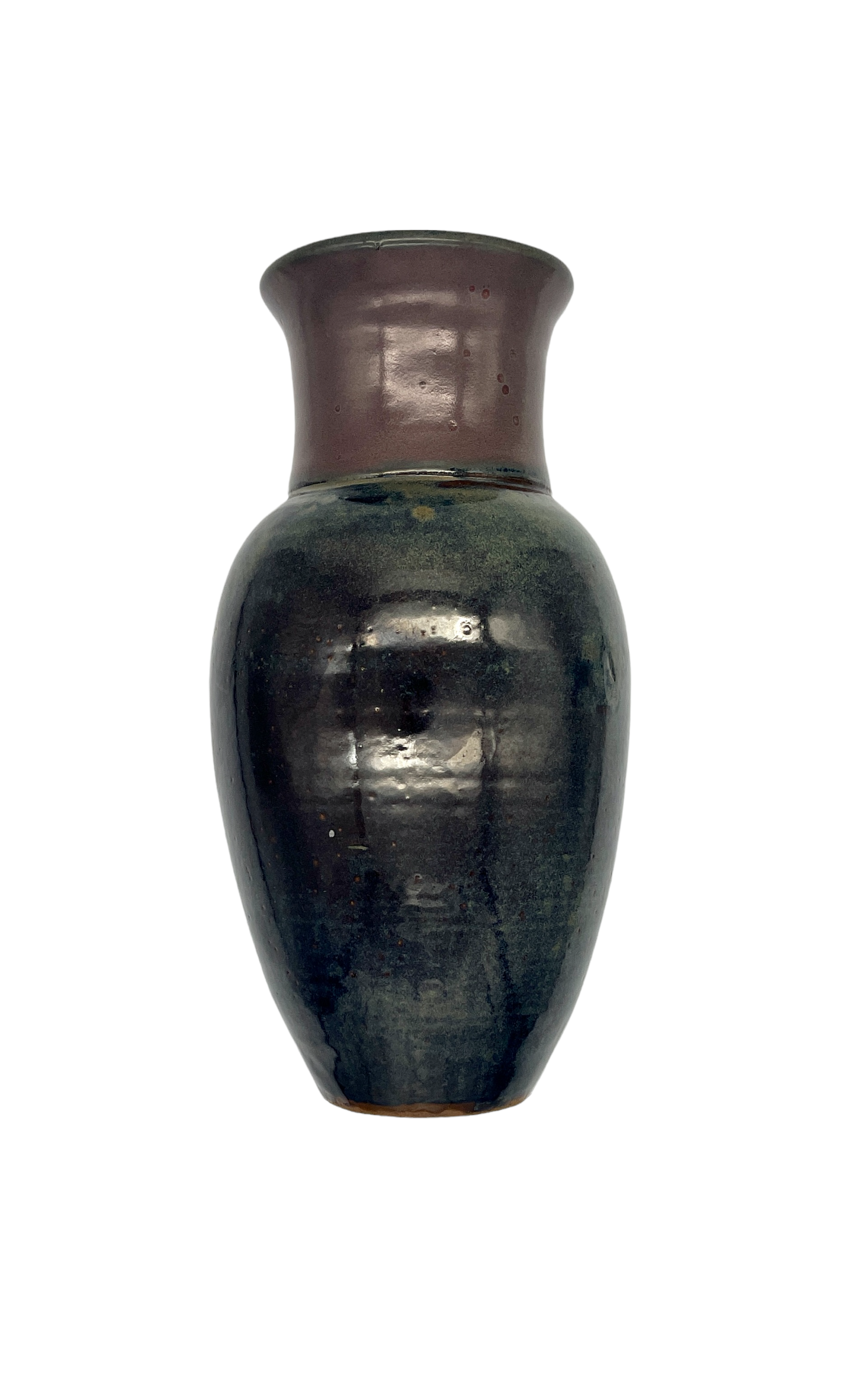 Large 1970s Dark Metallic Glazed Vase~P77651068