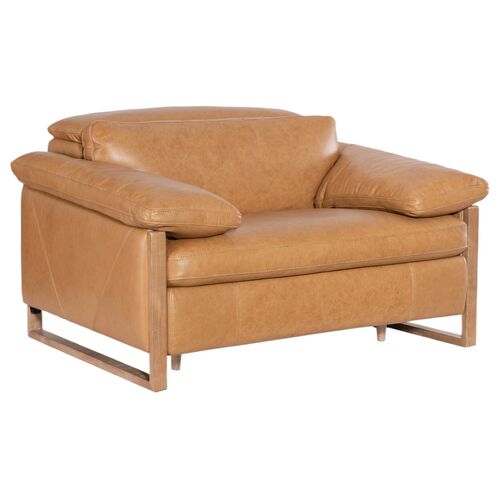 Jericho Leather Power Recliner with Power Headrest, Brown Jericho Leather Power Recliner with Power Headrest, Brown