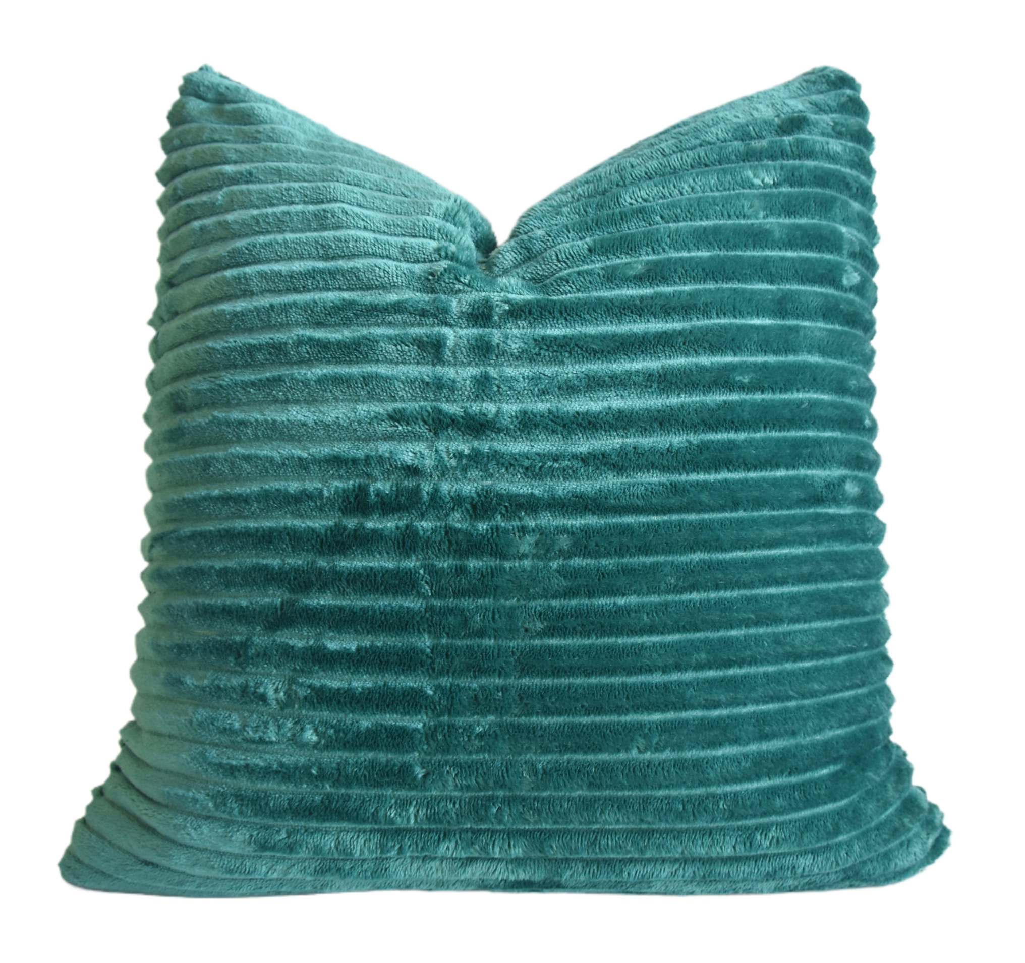 Emerald Green Soft Plush Ribbed Pillow~P77687367