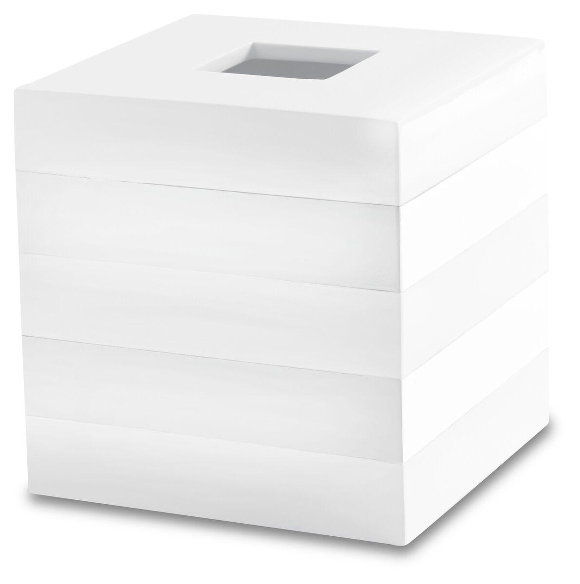 Cabana Lacquer Tissue Holder, White | One Kings Lane