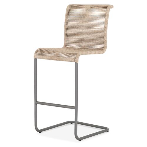 Lucca Outdoor Rope Barstool, Vintage White~P77592998