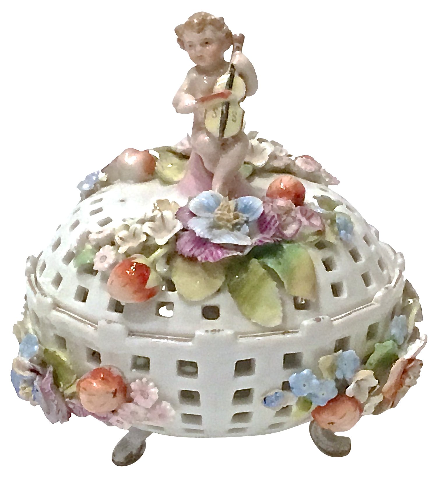 Dresden Porcelain Cherub & Floral Jar~P77429127
