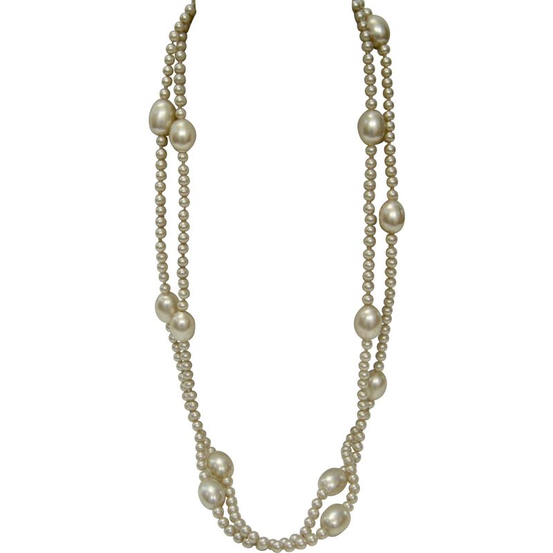 1970s Opera-Length Faux-Pearl Necklace