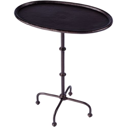 Lawrence Outdoor Metal Pedestal Side Table, Bronze Lawrence Outdoor Metal Pedestal Side Table, Bronze
