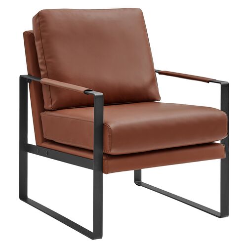 Astera Faux Leather Lounge Chair