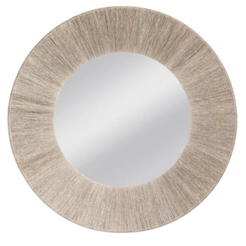 Azariah 48" Round Rope Wall Mirror, Light Natural