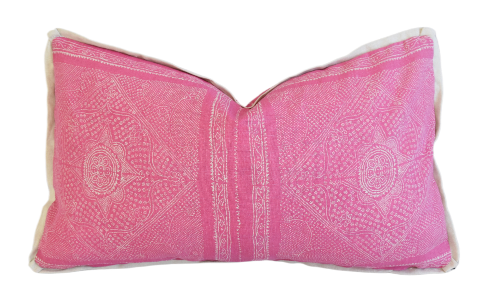 Pink White Raoul Textiles Floral Pillow~P77698894