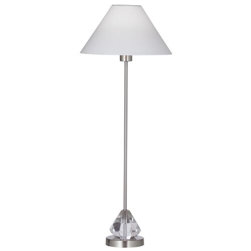 Val Crystal Table Lamp, Brushed Steel Val Crystal Table Lamp, Brushed Steel