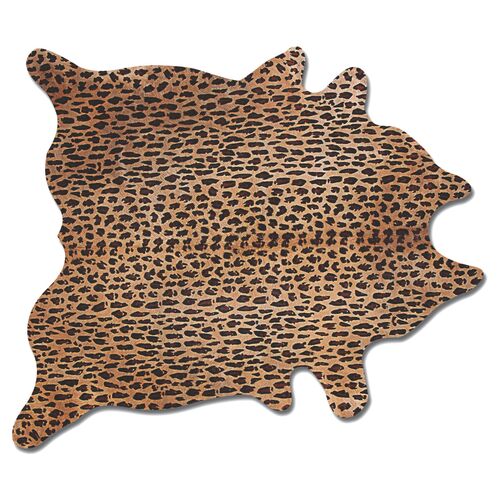 6'x7' Leopard Print Hide, Brown/Black~P60412621