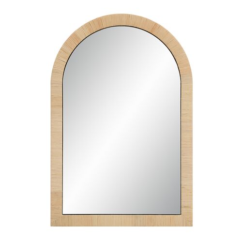 Soraya Rattan Arched Wall Mirror, Natural