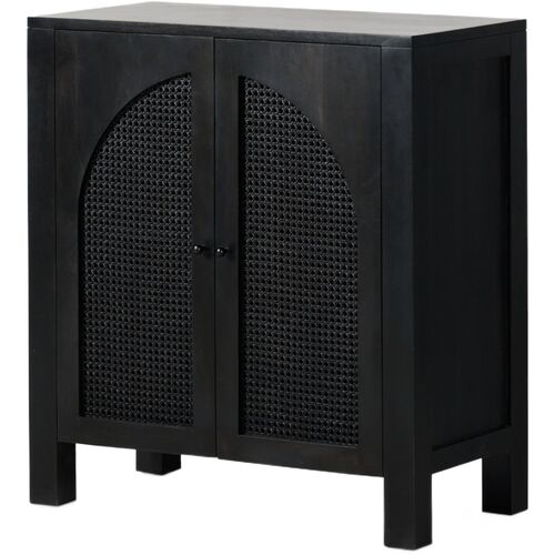 Heather Cane Bar Cabinet, Black
