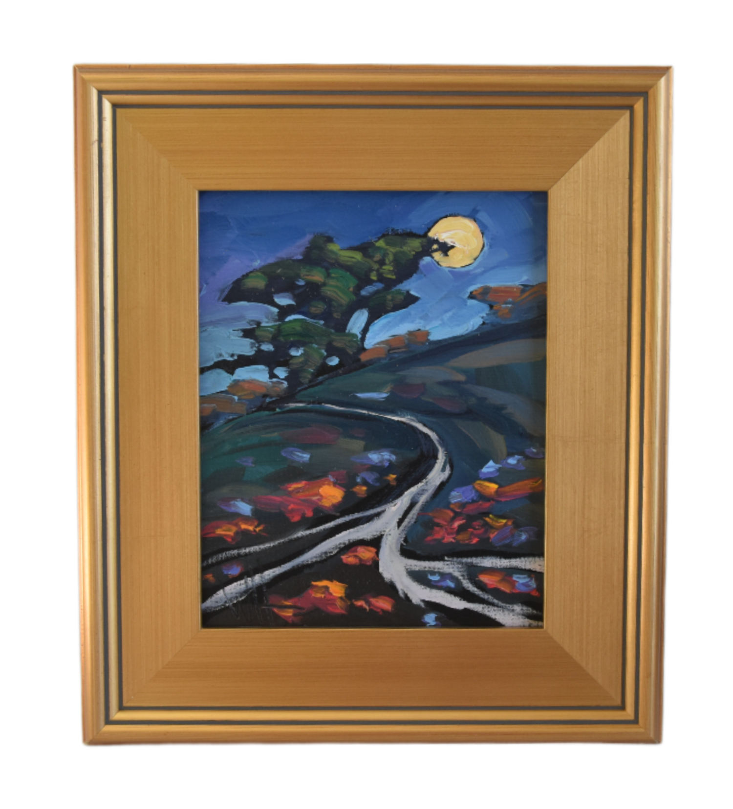 Wm. Hawkins Moonlight Landscape Painting~P77733803