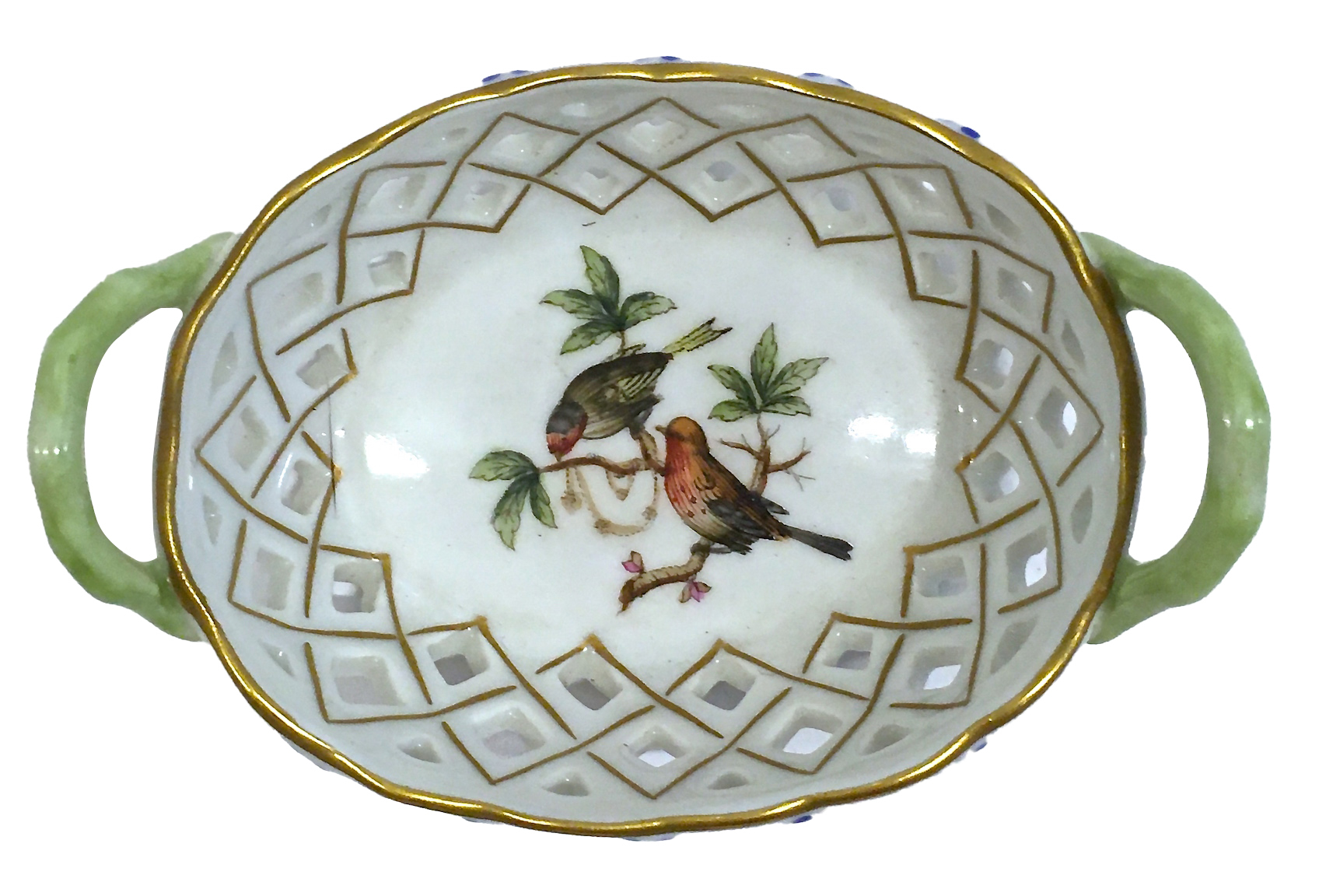 Herend Pierced Wildbird & Floral Dish~P77662623