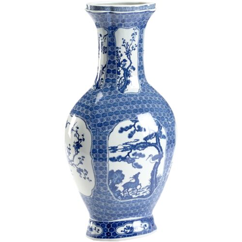 Blue And White Ceramic Stag Vase