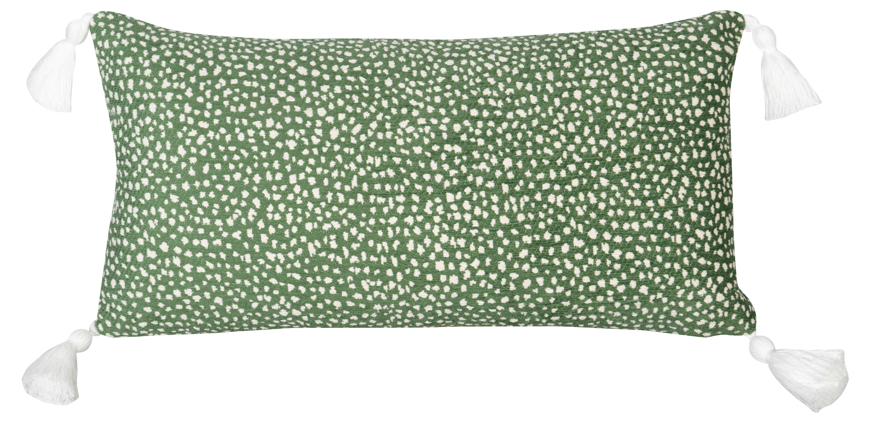 Nora 12"x23" Outdoor Lumbar Pillow, Green/White One Kings Lane