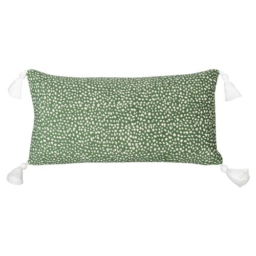 Nora 12"x23" Outdoor Lumbar Pillow, Green/White~P77650060