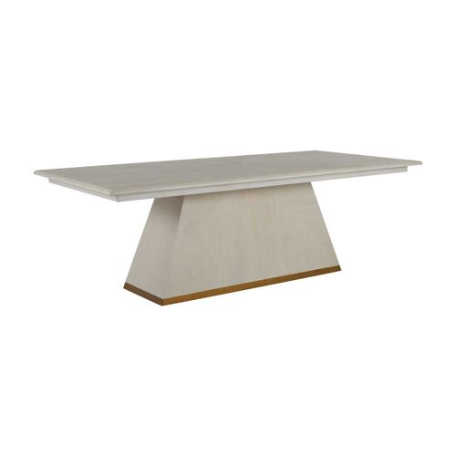 Ferris Dining Table, Cerused White/Gold~P77606277