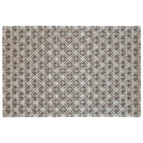 Bamboo Lattice Geometric Rug, Silver/Gray Bamboo Lattice Geometric Rug, Silver/Gray