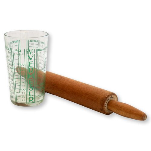 French Rolling Pin & Measuring Cup, 2Pc~P77651781