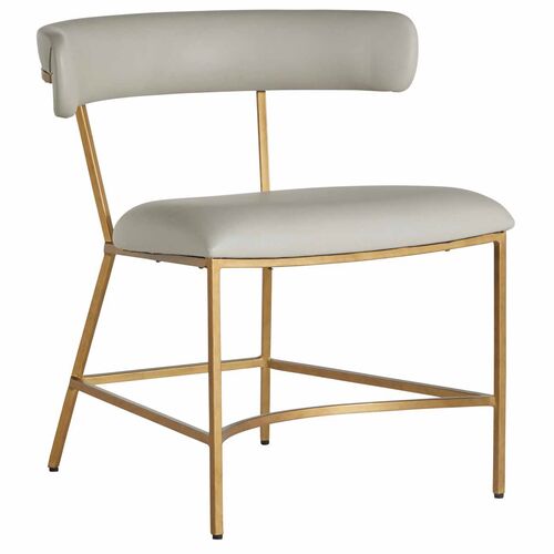 Mason Faux Leather Dining Chair, Gold/Grey