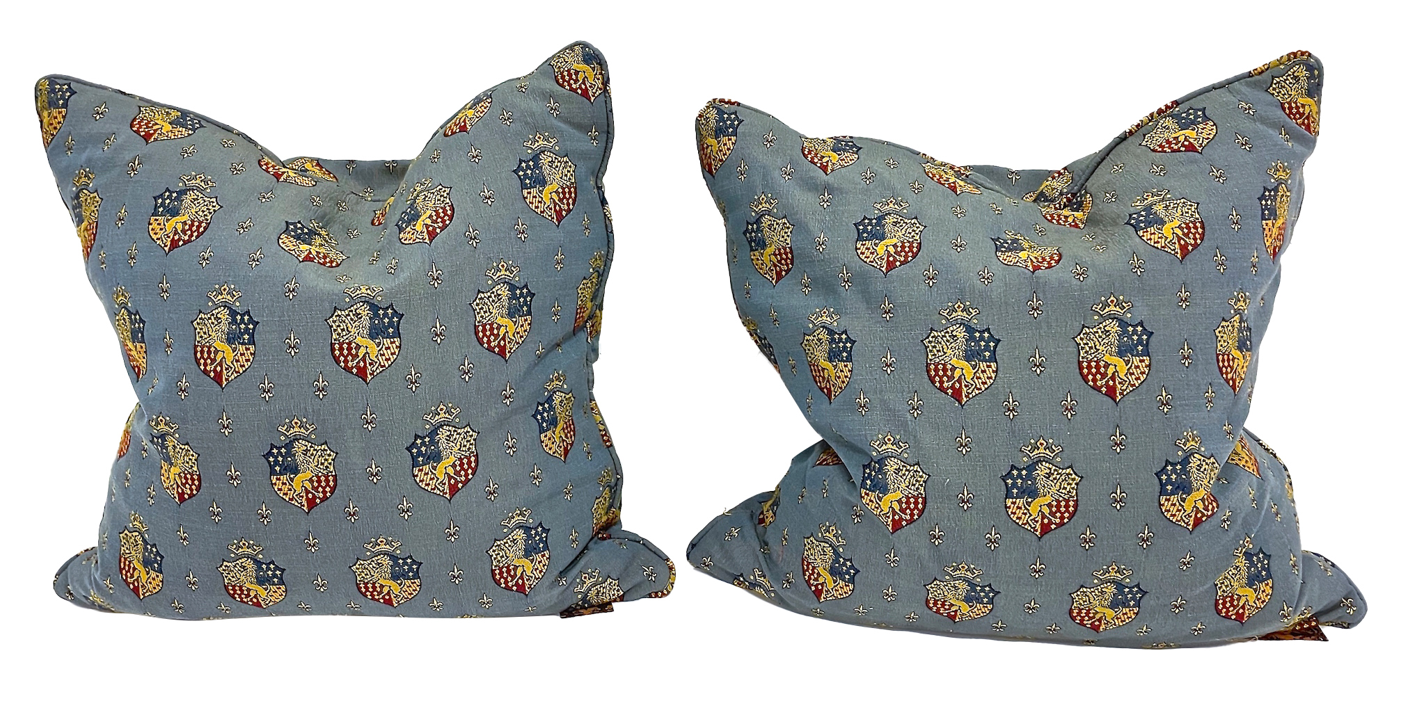 Armorial Crest Pillows, Pair