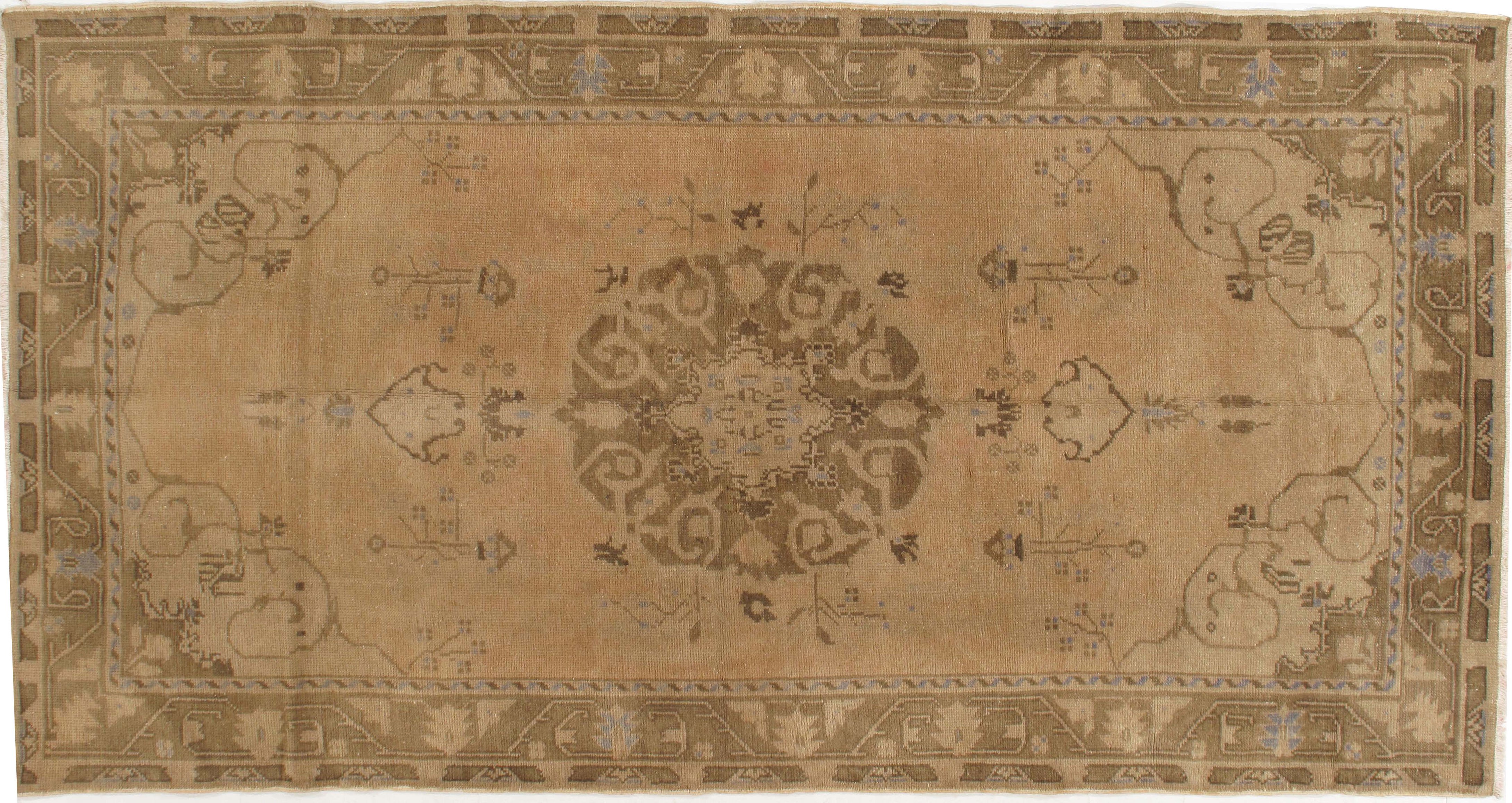 Turkish Oushak Rug Carpet, 4'5" X 8'7"~P77613360