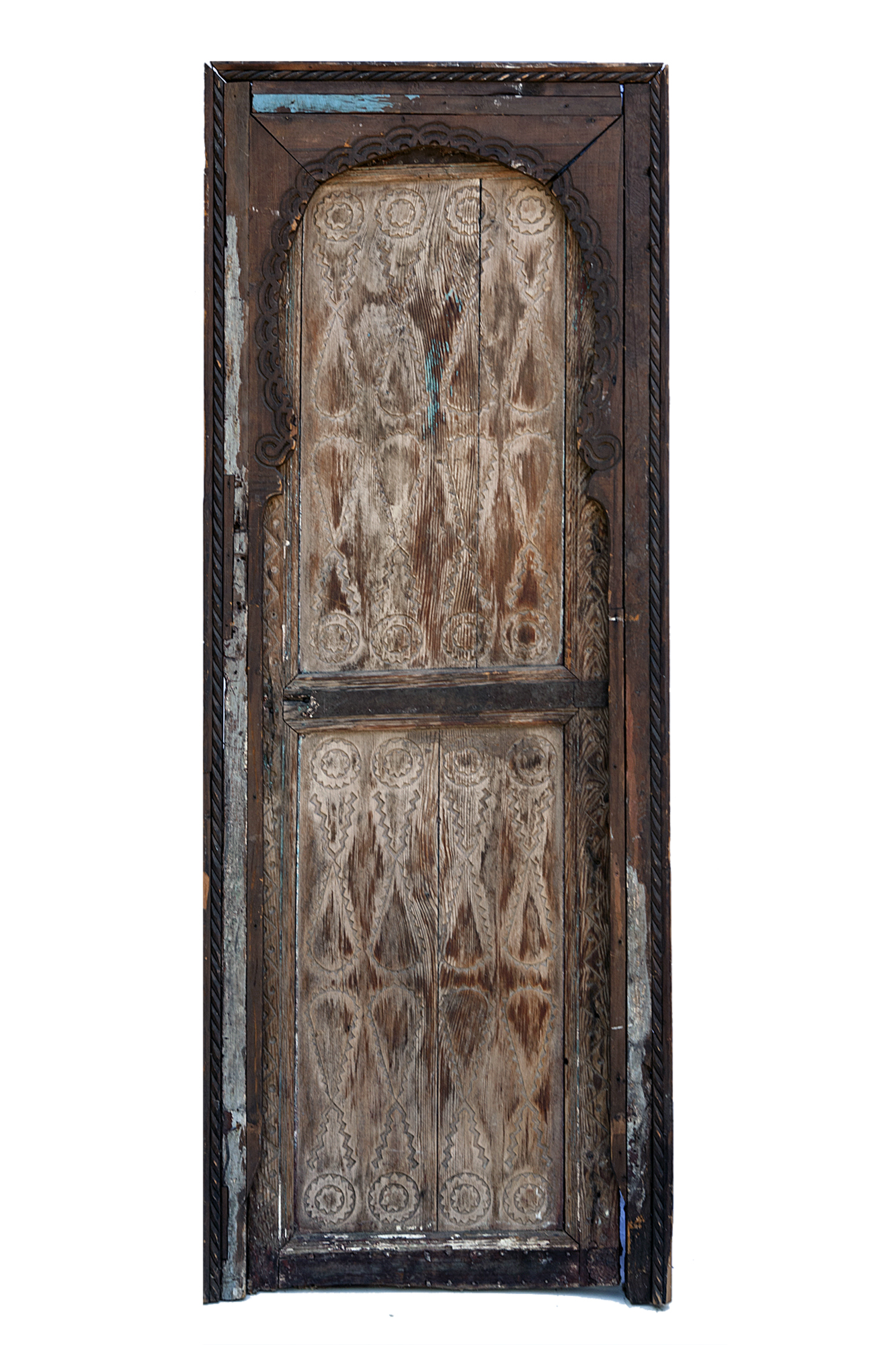 Antique Moroccan Wood Door & Frame~P77658848