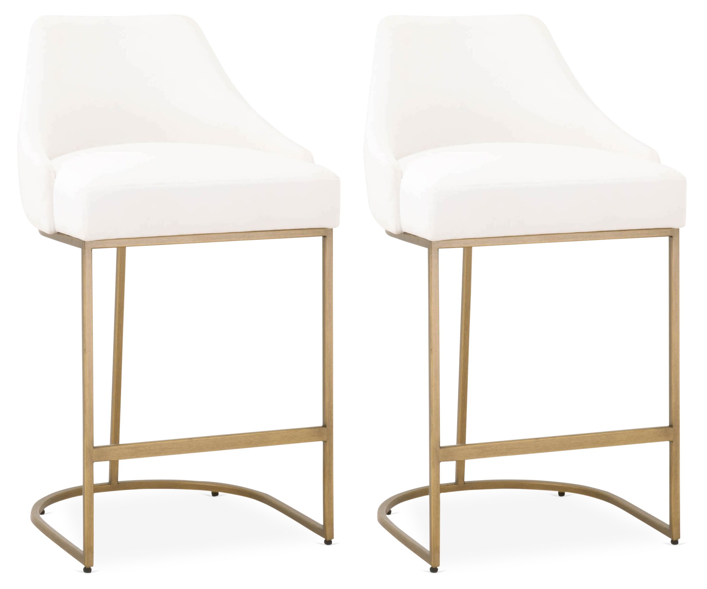 S/2 Lola Counter Stools, Brass/Pearl Performance