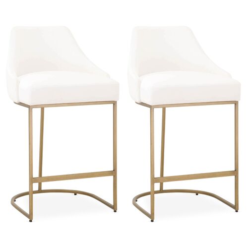Ivory and Gold Bar Stools