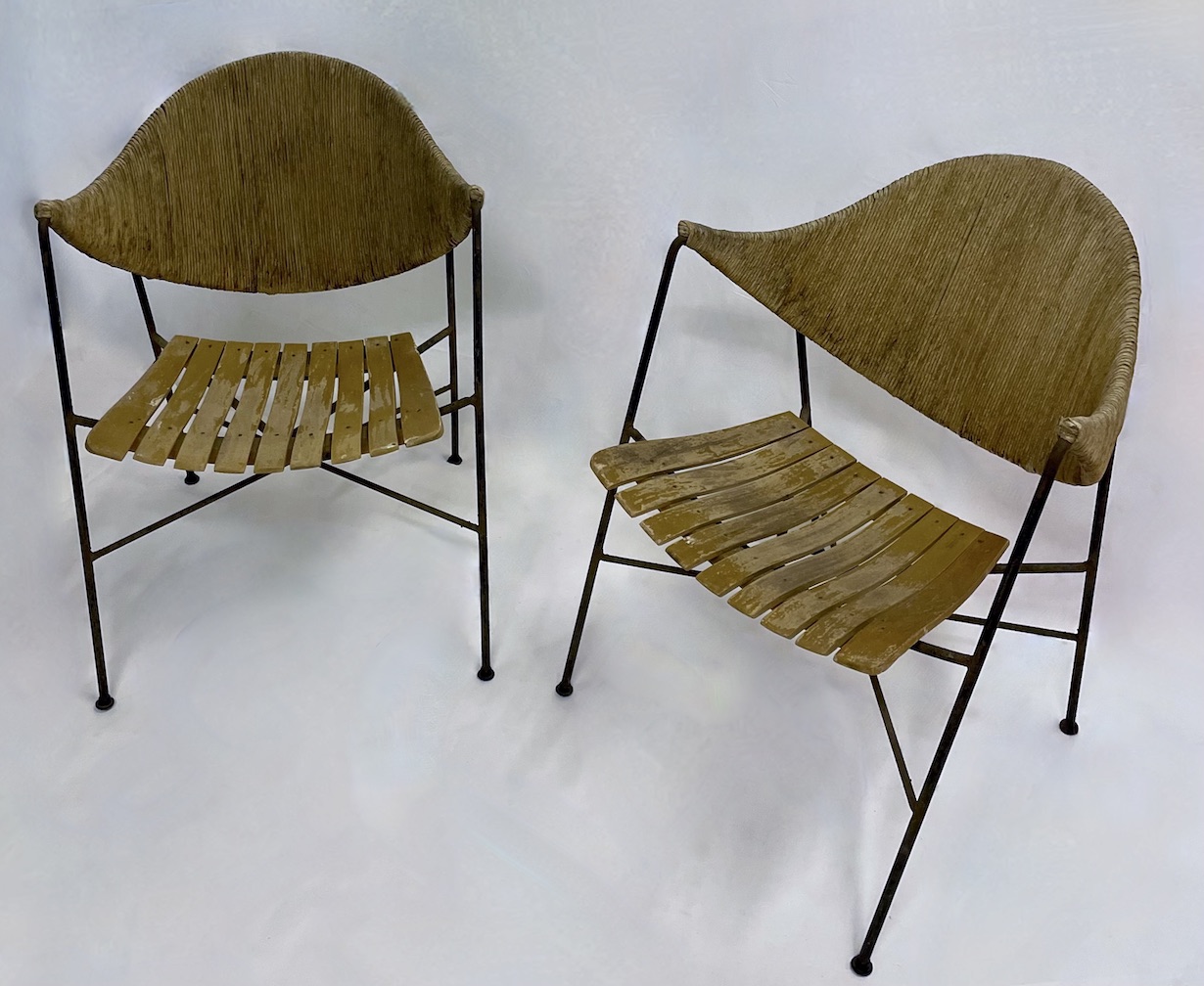MCM Arthur Umanoff Iron/Hemp Chairs, PR~P77681981
