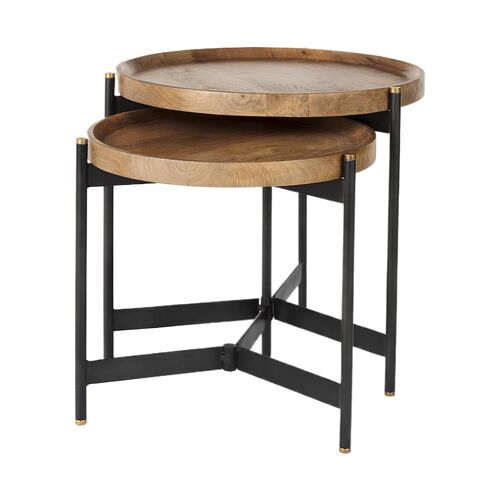 Marissa S/2 Nesting Side Tables, Brown Marissa S/2 Nesting Side Tables, Brown