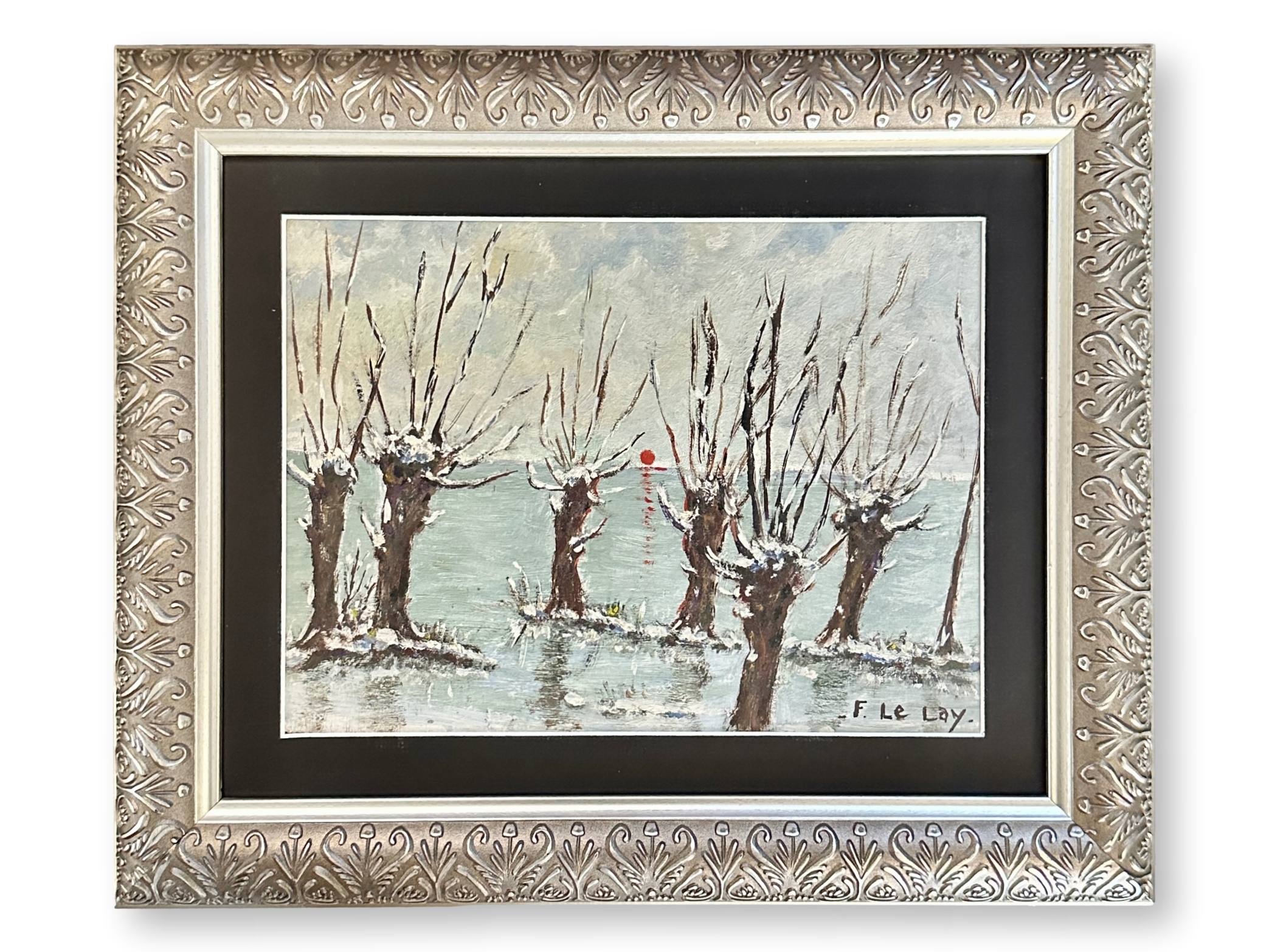 Antique French Winter Forest Painting~P77741175