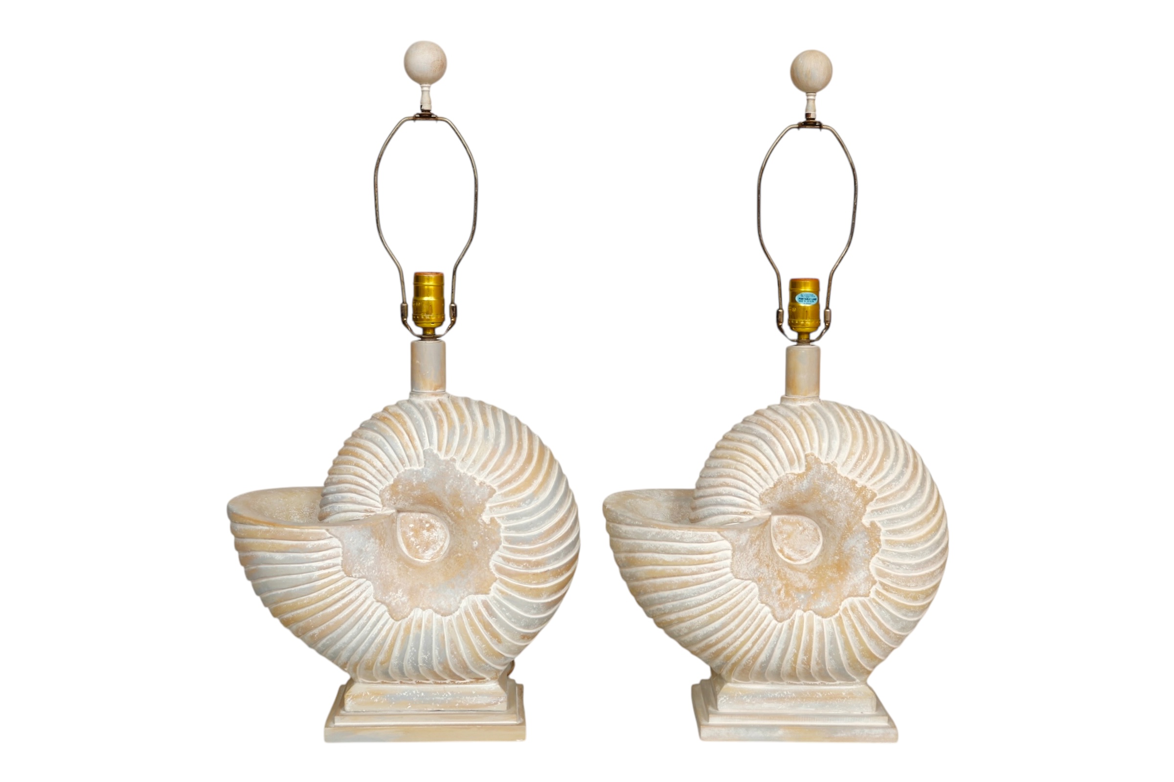Nautilus Shell Table Lamps - a Pair~P77729872