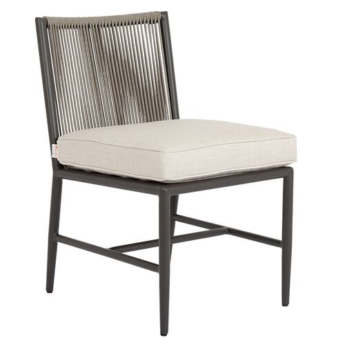 Eleandra Outdoor Aluminum/Rope Armless Dining Chair