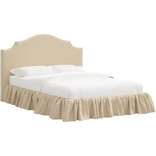 Maggie Ruffle Platform Bed, Linen Maggie Ruffle Platform Bed, Linen