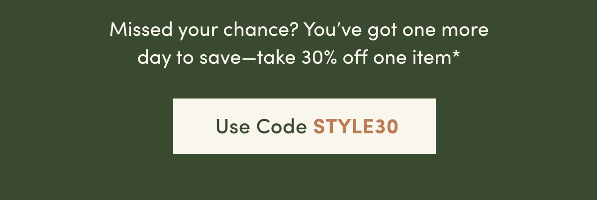 30 Percent Off One Item