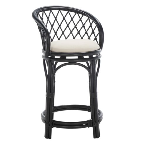 Zevron Rattan Swivel Counter Stool with Cushion