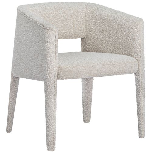 Lilith Boucle Dining Armchair, White