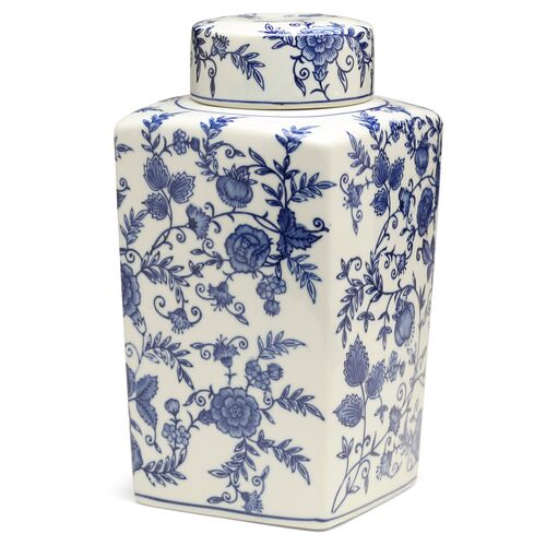 12" Arundel Square Ginger Jar, Blue/White~P77508542