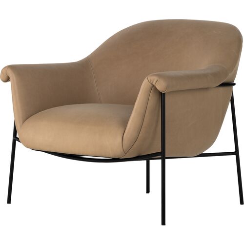 Evelyn Accent Chair, Palermo Nude Leather~P111118884